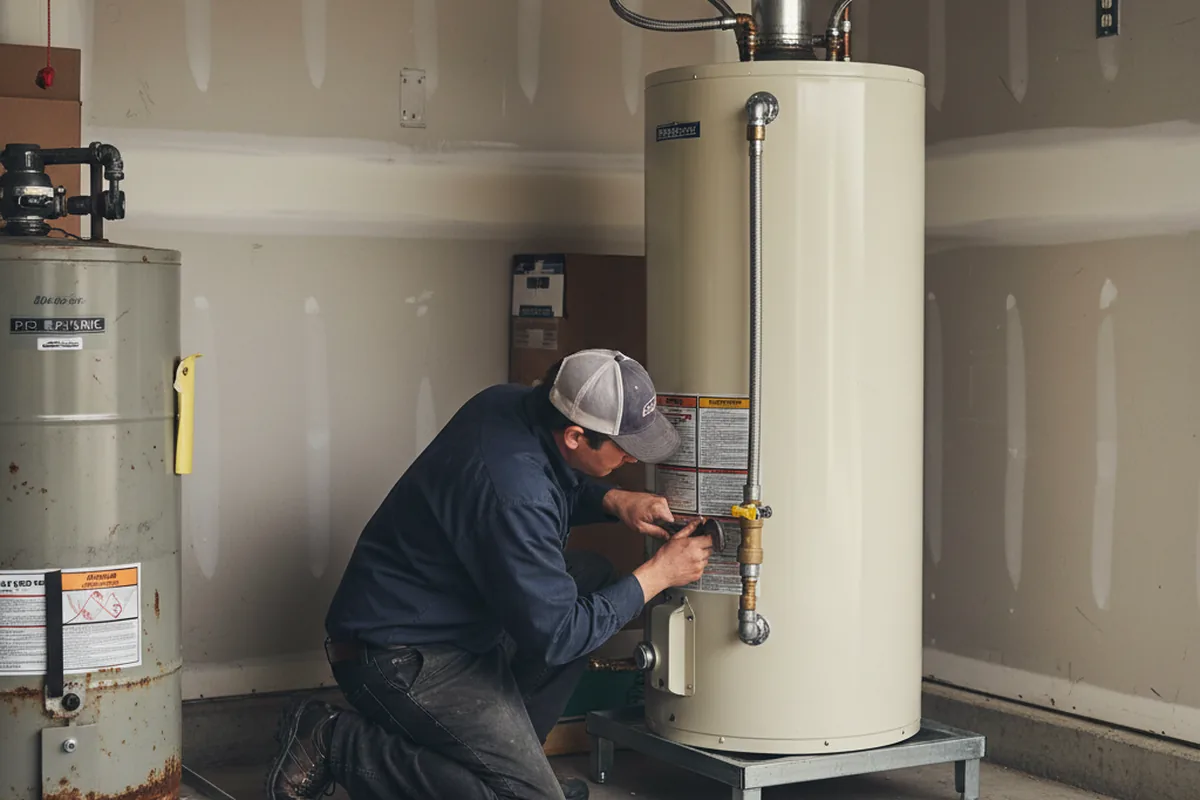 Water heater and shutoff valve replacement in Middle Amana